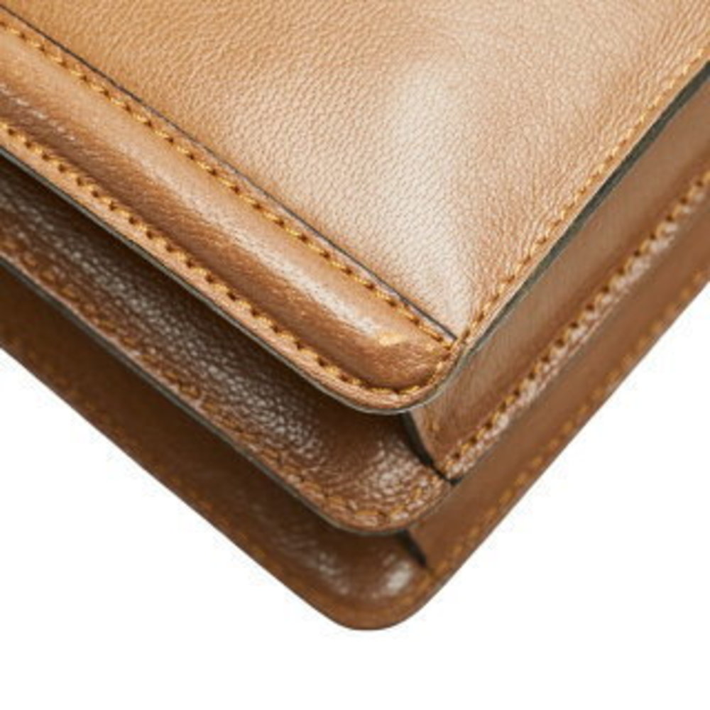 Saint Laurent Python Shoulder Bag Brown Leather S - image 8